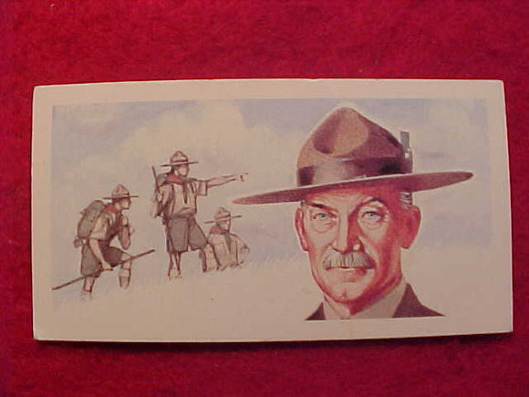 BADEN POWELL PICTURE CARD, ISSUED WITH BROOKE BOND TEA AND TEA BAGS, #20 IN SERIES OF 50