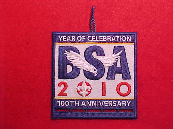 PATCH, 2010 BSA YEAR OF CELEBRATION (HOLDS UP TO 5 RIBBONS FOR AWARDS ON BOTTOM OF PATCH)