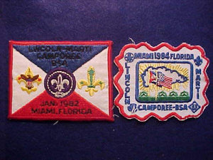 PATCH, 1982-84 MIAMI, FLORIDA LINCOLN-MARTI CAMPOREE PATCHES, QTY=2