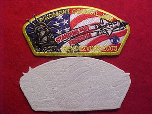 PATCH, 2003 MINI CSP'S, PIEDMONT COUNCIL RENDEZVOUS, MULTICOLOR AND WHITE GHOST, 84X40MM