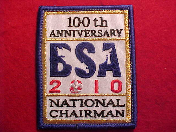PATCH, 2010 BSA NATIONAL CHAIRMAN OF 100TH ANNIVERSARY, RANDALL STEPHENSON, CEO OF AT&T, RARE