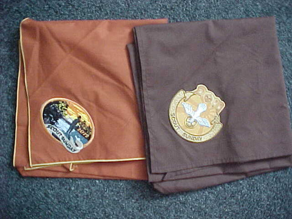 NECKERCHIEFS, 2011 AND 2012 SCOUT SUNDAY, QTY=2