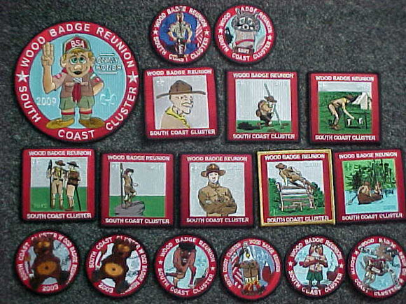 PATCHES, 1999-2018 WOOD BADGE REUNION, SOUTH COAST CLUSTER, QTY=17