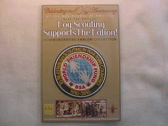 BSA PATCH & CARD, BOY SCOUTING SUPPORTS THE NATION, WORLD FRIENDSHIP FUND, TAN CARD