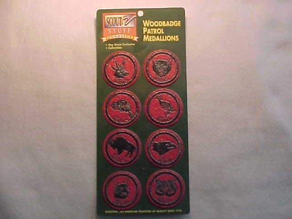 WOODBADGE PATROL MEDALLIONS, REPRODUCTION SET OF 8 PATROLS MADE BY THE BSA