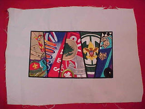 SAMPLE EMBROIDERY SWATCH, BSA NATIONAL SUPPLY, EMBROIDERY IS 5.5X10" UNMOUNTED, SWATCH IS 11.75X16"