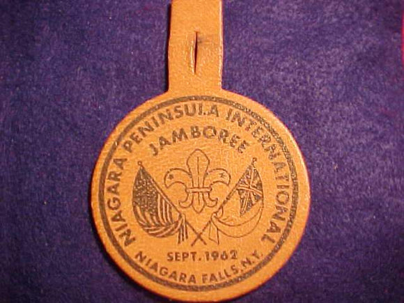 BSA PATCH, NIAGARA PENINSULA INTERNATIONAL JAMBOREE, 1962, LEATHER
