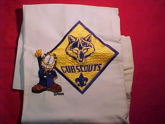 BSA NATIONAL SUPPLY SAMPLE, GARFIELD/CUB SCOUTS LOGO, LARGE PROTOTYPE, EMBROIDERY IS 7X8