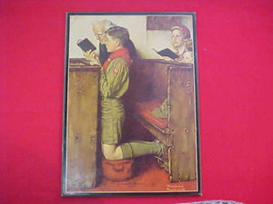 NORMAN ROCKWELL PLAQUE, "A SCOUT IS REVERENT", 9 X 12"