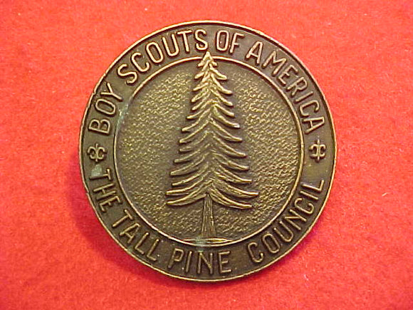 NECKERCHIEF SLIDE, 1968 TALL PINE COUNCIL, FOR 50TH ANNIVERSARY, CAST METAL