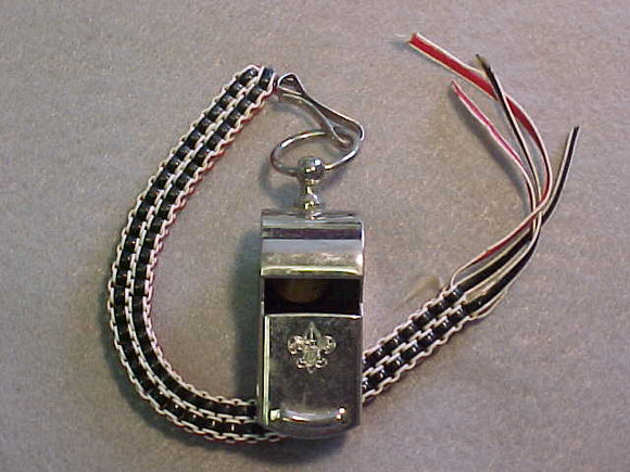 WHISTLE, BSA TENDERFOOT LOGO WITH CRAFTSTRIP FOB