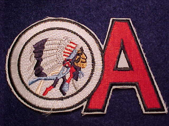 OA SHAPED PATCH W/ 1960'S INDIAN DESIGN, 3.5X2.5