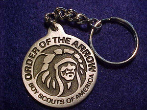 OA KEYCHAIN, MGM INDIAN DESIGN, 1977-1998, PEWTER