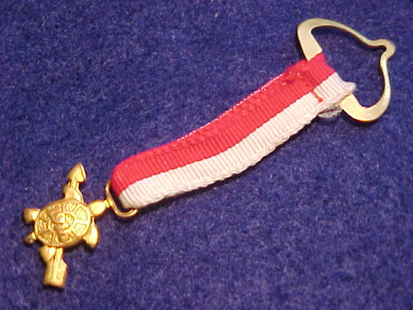 AWARD RIBBON PIN, 1990, OA 75TH ANNIV., W/ GOLD TURTLE