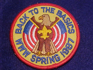 OA PATCH, SPRING 1987, "BACK TO THE BASICS", UNKNOWN LODGE