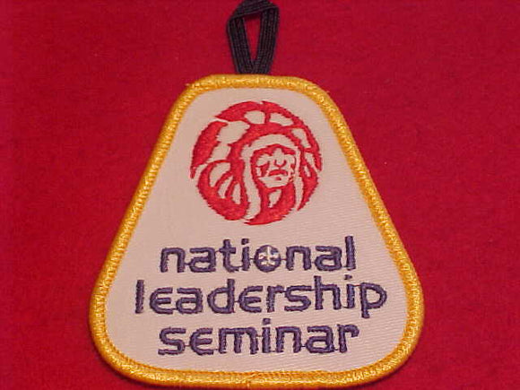 OA PATCH, 1980'S, NATIONAL LEADERSHIP SEMINAR, YELLOW BDR., NAVY BUTTON LOOP