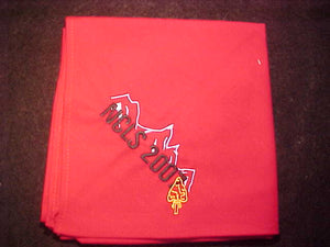 OA NECKERCHIEF, NCLS, 2007, EMBROIDERED ON RED COTTON
