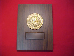 OA AWARD PLAQUE, MGM INDIAN LOGO, 1977-78, MINT, NEVER ISSUED, 6 X 7.75"