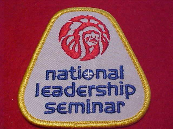 OA PATCH, 1980'S, NATIONAL LEADERSHIP SEMINAR, STAFF, YELLOW BDR., NO BUTTON LOOP