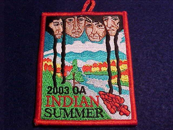 OA POCKET PATCH, 2003 INDIAN SUMMER, W/ BUTTON LOOP