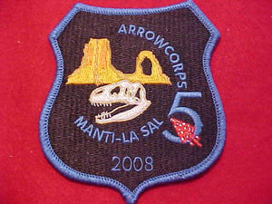 OA PATCH, 2008 ARROWCORPS 5, MANTI-LA SAL, SHIELD SHAPE