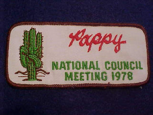 1978 BSA NATIONAL COUNCIL MEETING PATCH, "PAPPY"