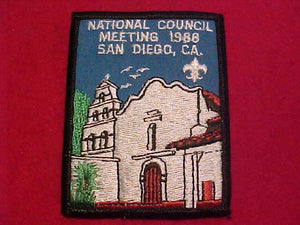 1988 BSA NATIONAL COUNCIL MEETING PATCH, SAN DIEGO, CA.