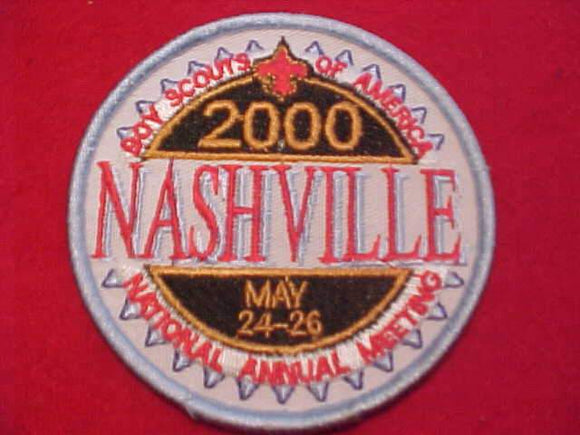 2000 BSA NATIONAL ANNUAL MEETING PATCH, NASHVILLE