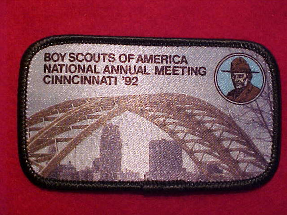 1992 BSA NATIONAL MEETING PATCH, CINNCINNATI, 1992, SCREENPRINT