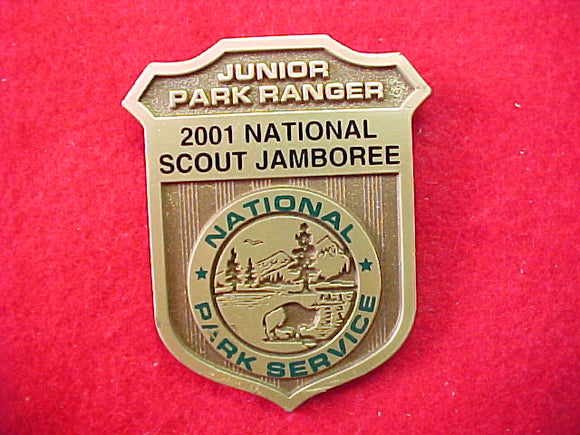 2001 badge, plastic, national park service, junior park ranger