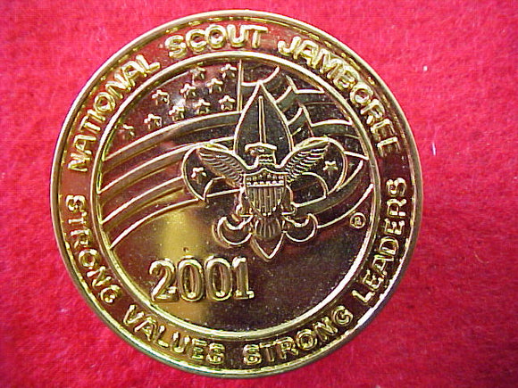 2001 neckerchief slide, gold token style