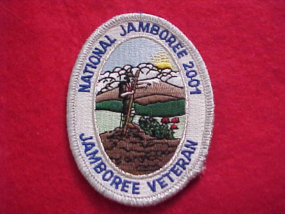 2001 NJ PATCH, JAMBOREE VETARAN, SILVER MYLAR BDR.