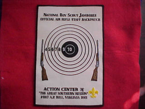 2001 NJ BACKPATCH, AIR RIFLE STAFF, ACTION CENTER "A"
