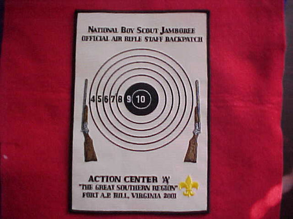 2001 NJ BACKPATCH, AIR RIFLE STAFF, ACTION CENTER 