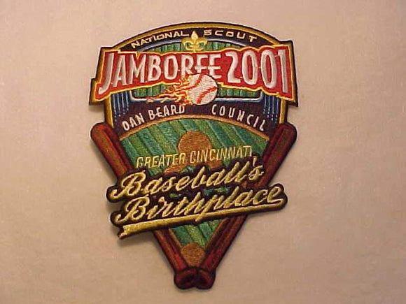 2001 NJ PATCH, DAN BEARD COUNCIL, BASEBALL'S BIRTHPLACE, NO TEAM LOGO