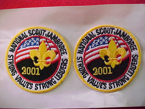 2001 patches, peel & stick backing, 2 diameter, sold as pair