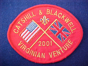 2001 patch, catshill & blackwell virginian venture contigent, usa/great britain