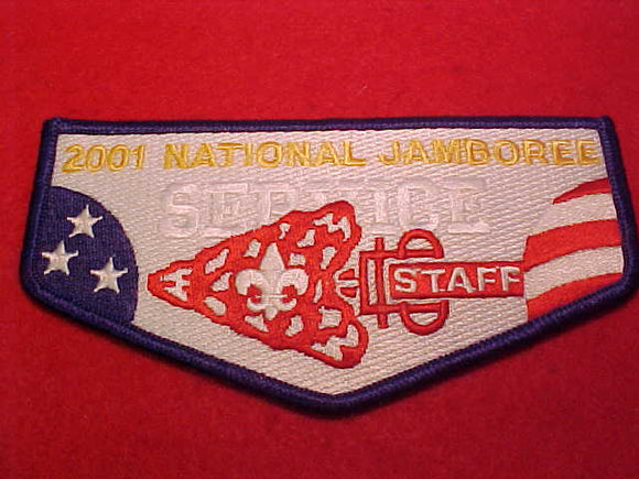 2001 NJ ORDER OF THE ARROW SERVICE CORP STAFF FLAP, BLUE BORDER
