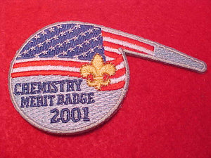 2001 NJ CHEMISTRY MERIT BADGE STAFF PATCH
