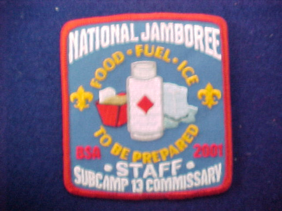 2001 patch, commissary, subcamp 13, staff