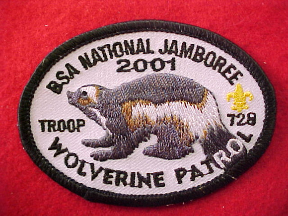 2001 patch, troop 728, wolverine patrol