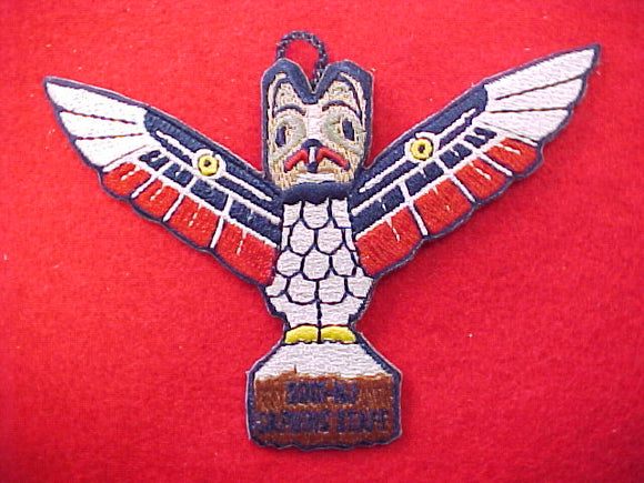 2001 patch, wood carving, staff