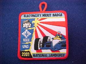 2001 patch, electricity merit badge, staff