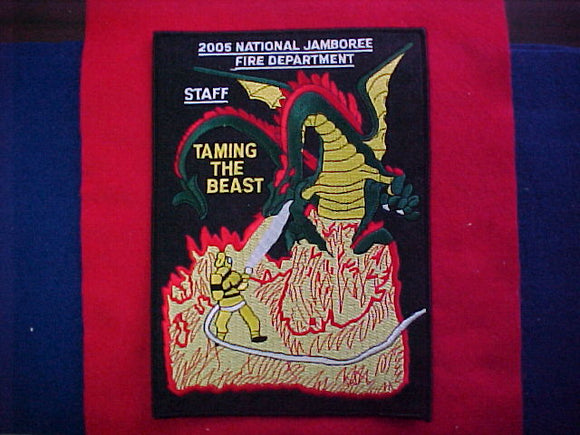 2005 NJ jacket patch, fire department staff, 7 x 9.75