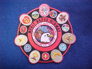 2005 NJ patch, merit badge midway, red mylar bdr.
