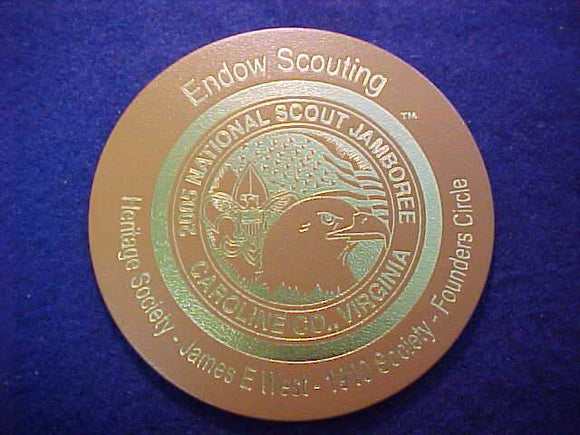 2005 NJ DRINK COASTER, ENDOW SCOUTING, LEATHER