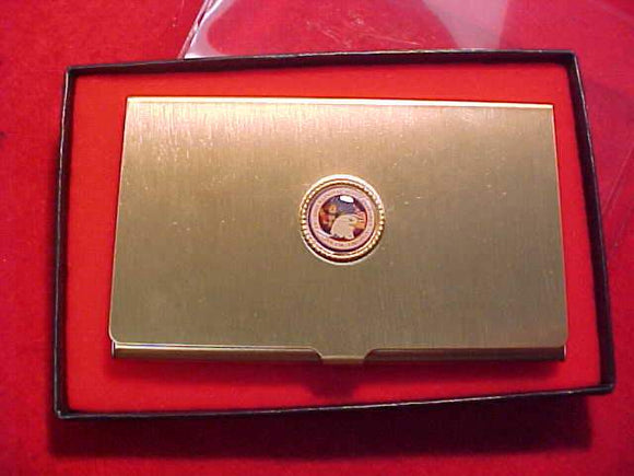 2005 NJ BUSINESS CARD CASE, GOLD COLORED METAL