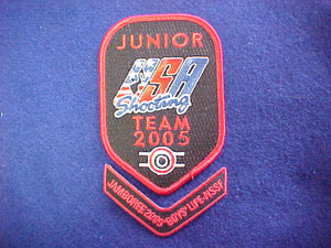 2005 NJ patch set, junior USA shooting team & boys' life NSSF chevron