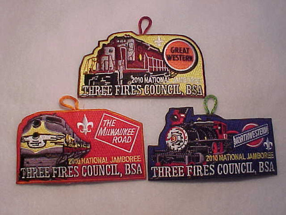 2005 NJ PATCHES (3), THREE FIRES COUNCIL RAILROAD, NORTHWESTERN/MILWAUKEE ROAD/GREAT WESTERN