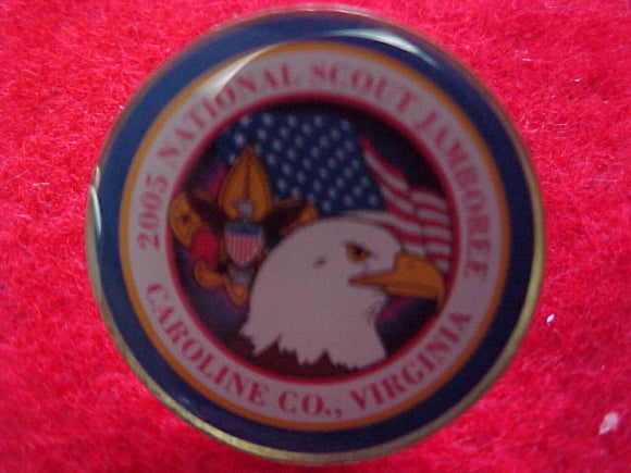 2005 NJ lapel pin, multicolored emblem, blue bdr., 20mm
